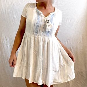 White and Blue Mini Dress